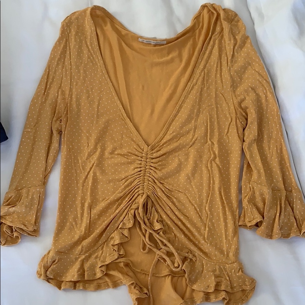 Polka dot ruffle top